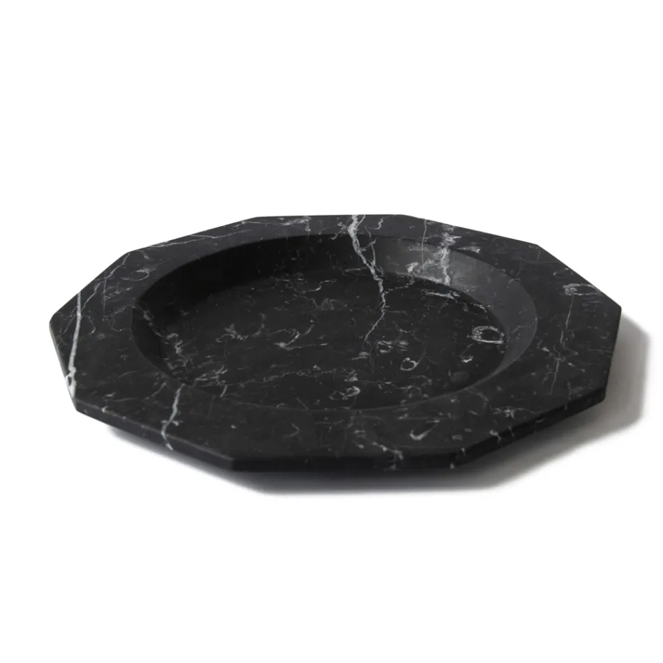 Flat Plate in Satin Marble Various Finishes Italian Luxury Design - Rhodium Viadurini