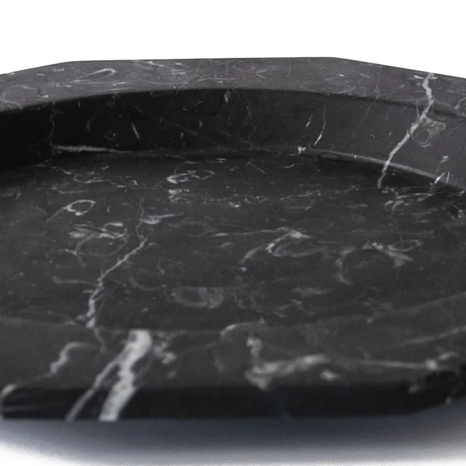 Flat Plate in Satin Marble Various Finishes Italian Luxury Design - Rhodium Viadurini