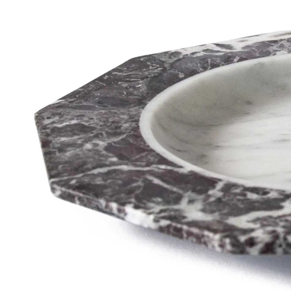 Flat Plate in Satin Marble Various Finishes Italian Luxury Design - Rhodium Viadurini