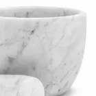Small Mortar with Pestle in White Carrara Marble Made in Italy - Mirel Viadurini