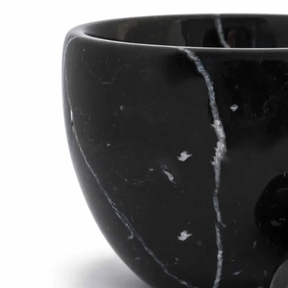 Small Mortar with Pestle in White Carrara Marble Made in Italy - Mirel Viadurini