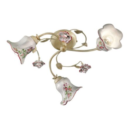 Ceiling Lamp 3 Lights Metal and Ceramic Hand Painted Red Wire - Pisa Viadurini