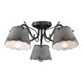 Ceiling Lamp with 3 or 5 Lights in Hand Painted Embroidery Effect Ceramic - Ravenna