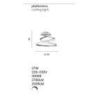 Modern Design White Painted Metal LED Ceiling Lamp - Rivolta Viadurini