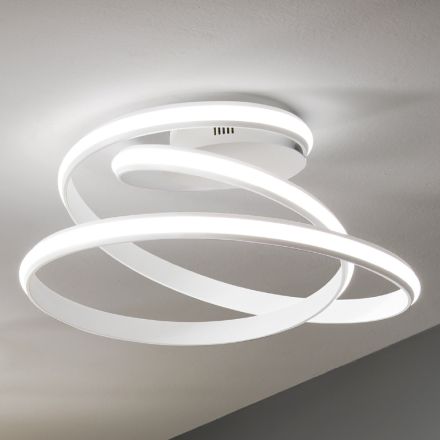 Modern Design White Painted Metal LED Ceiling Lamp - Rivolta Viadurini