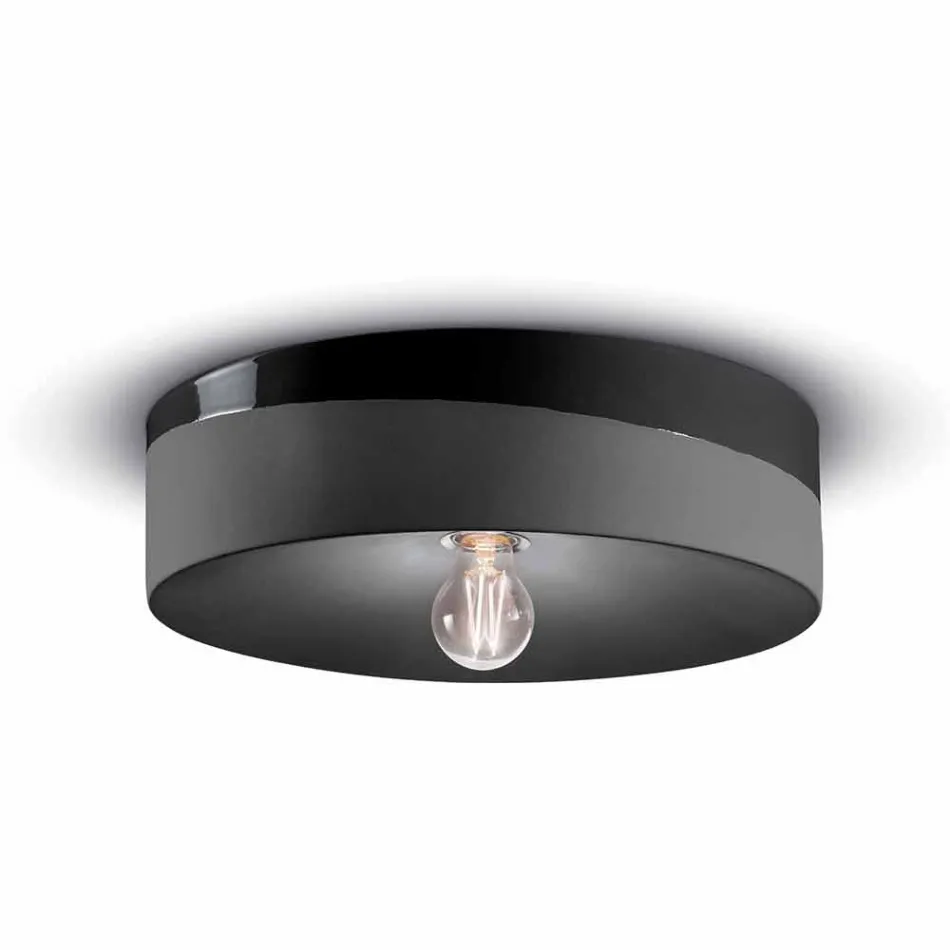 Circular Ceiling Light in Colored Ceramic Made in Italy - Ferroluce Pi Viadurini