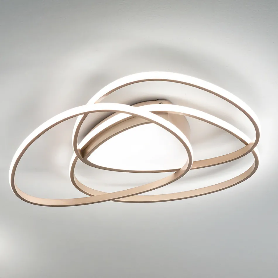 Ceiling Lamp LED Wall Lamp in Gold or Silver Finish Metal - Rosella Viadurini