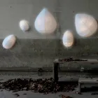 Wall Lamp in Metal and White Lycra Design in 3 Dimensions - Foliage Viadurini