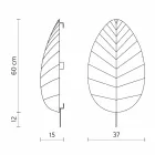 Wall Lamp in Metal and White Lycra Design in 3 Dimensions - Foliage Viadurini