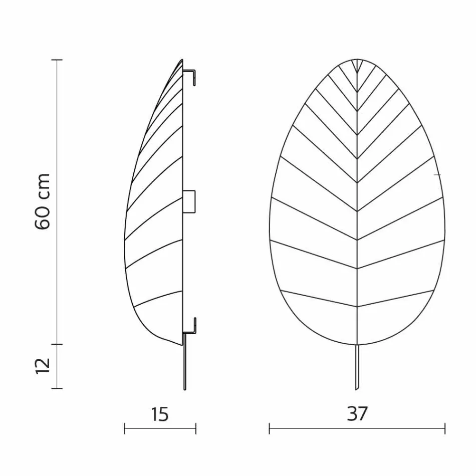 Wall Lamp in Metal and White Lycra Design in 3 Dimensions - Foliage Viadurini