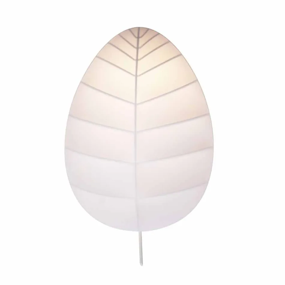 Wall Lamp in Metal and White Lycra Design in 3 Dimensions - Foliage Viadurini