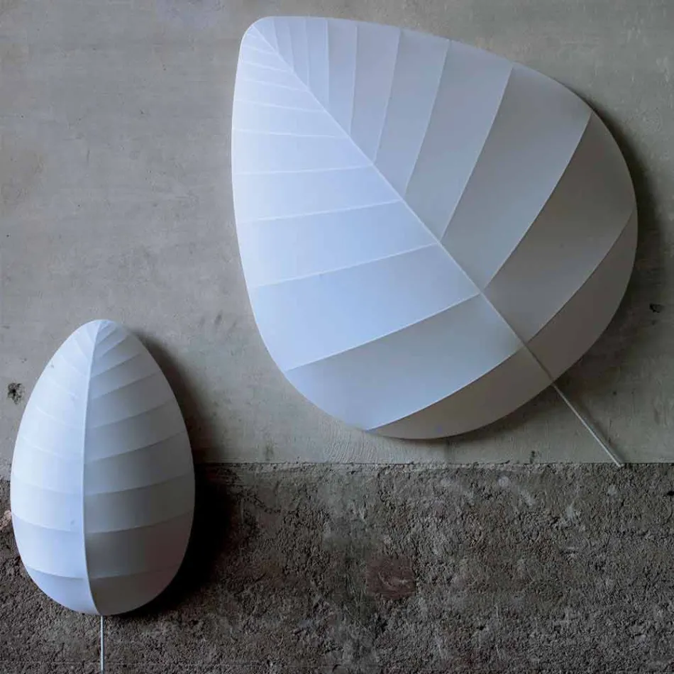 Wall Lamp in Metal and White Lycra Design in 3 Dimensions - Foliage Viadurini