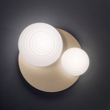 Wall Lamp in Blown Glass with Metal Structure - Swallow Viadurini