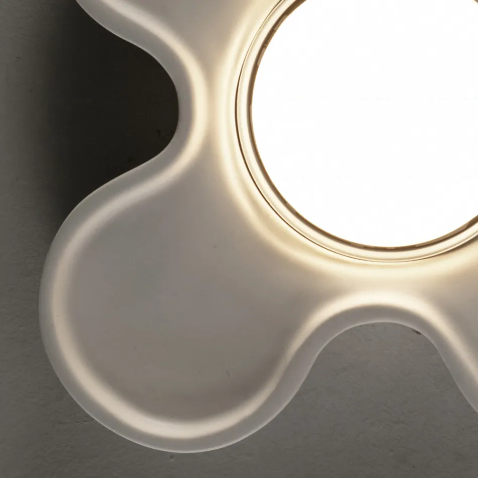Artisan Ceiling Lamp in Ceramic and Aluminium Made in Italy - Toscot Clover Viadurini