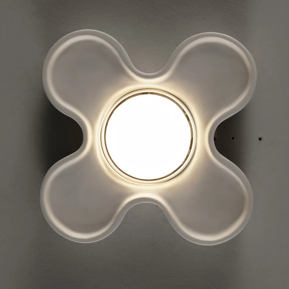 Artisan Ceiling Lamp in Ceramic and Aluminium Made in Italy - Toscot Clover Viadurini