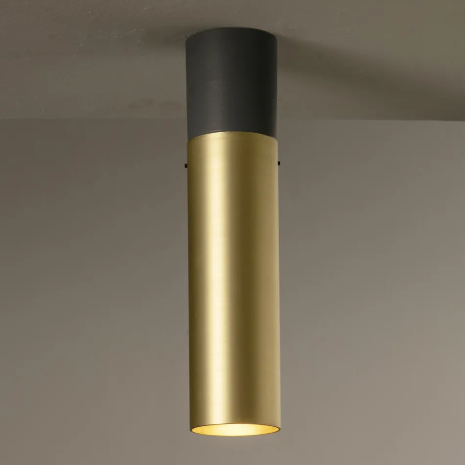 Artisan Ceiling Lamp in Ceramic and Brass Made in Italy - Toscot Match Viadurini