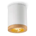 Nordic Style Artisan Wood and Ceramic Ceiling Lamp - Nateca Viadurini