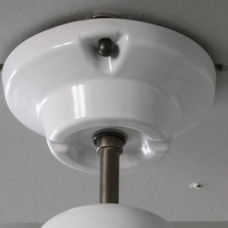 Handcrafted Ceiling Lamp in Majolica and Aluminium Made in Italy - Toscot Battersea Viadurini