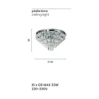 Classic Ceiling Lamp in Silver Metal and Crystal Pendants - Jerome Viadurini