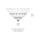 Classic ceiling lamp in Venice glass and metal Made in Italy - Fabiana Viadurini