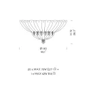 Classic ceiling lamp in Venice glass and metal Made in Italy - Fabiana Viadurini