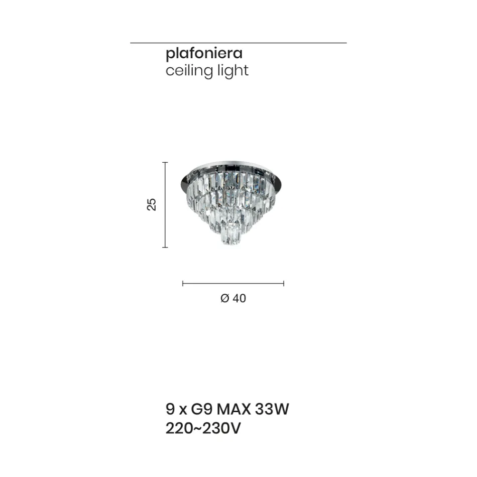 Classic Gold Metal Ceiling Lamp and Luxury Crystal Pendants - Jerome Viadurini