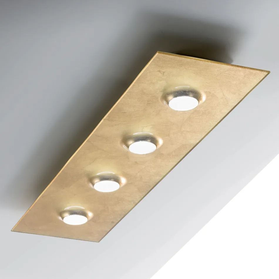 Ceiling Light with Flat Glass Plate with Lowerings - Kora Viadurini