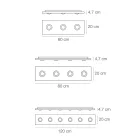 Ceiling Light with Flat Glass Plate with Lowerings - Kora Viadurini