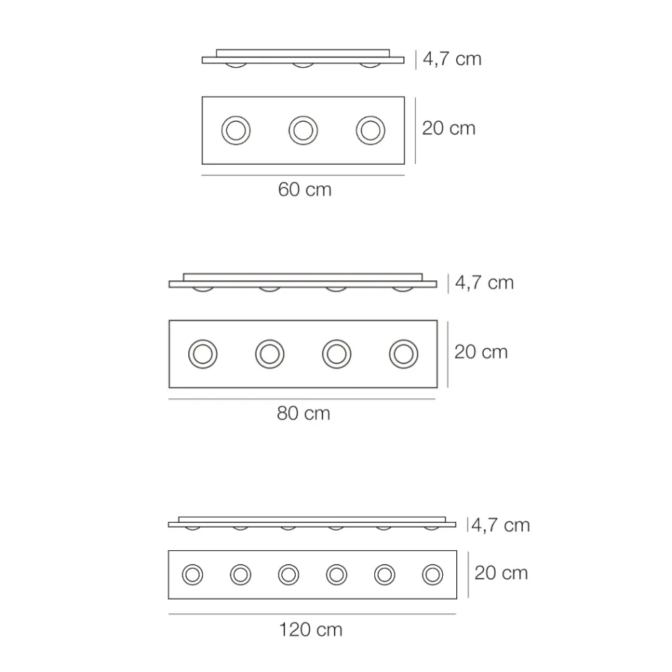 Ceiling Light with Flat Glass Plate with Lowerings - Kora Viadurini