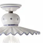 Country Hand-Decorated Artisan Ceramic Ceiling Lamp 2 Sizes - Rome Viadurini