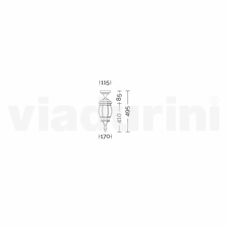 Outdoor ceiling lamp in die-cast aluminium made in Italy, Anika Viadurini