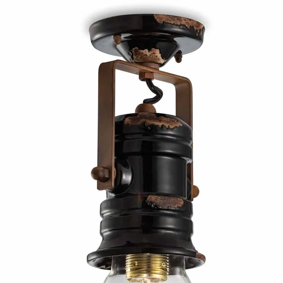 Ceiling lamp ceramic spotlight ceiling, glass and metal Bryanna Viadurini