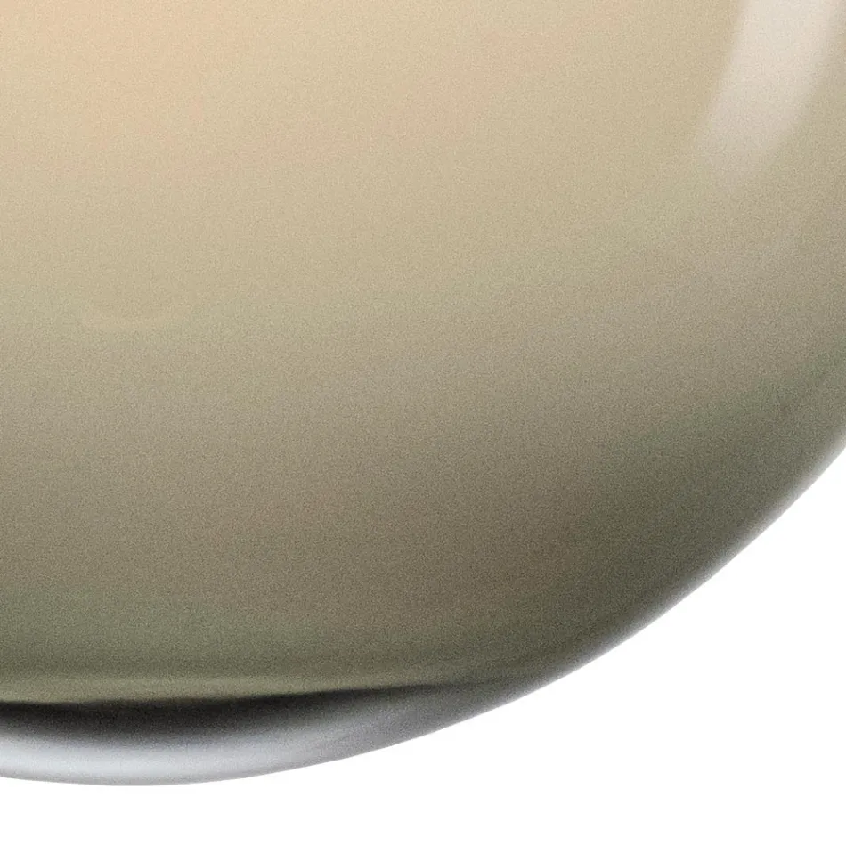 Large Shaded Glass and Metal Ceiling Light Made in Italy - Iride Viadurini