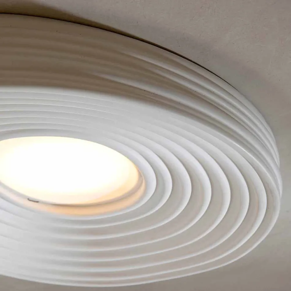 Modern Design Lounge Ceiling Lamp in Matt White Plaster - Licorice Viadurini