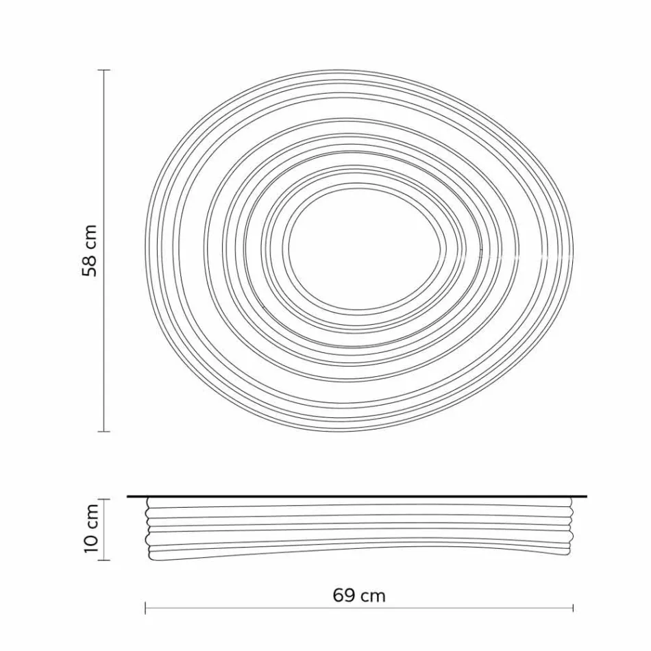 Modern Design Lounge Ceiling Lamp in Matt White Plaster - Licorice Viadurini