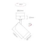 Adjustable Spotlight Ceiling Light in White or Black Aluminium 4 Pieces - Lazzaro Viadurini