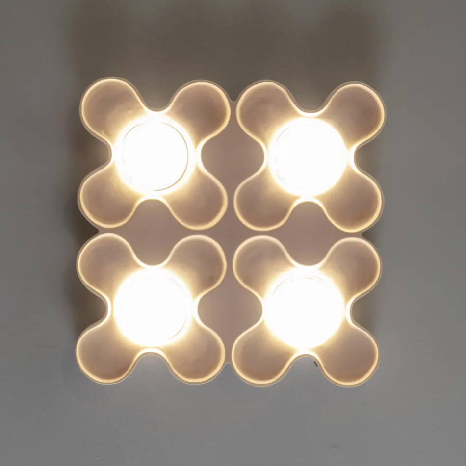 Colored Ceramic Ceiling Lamp Handmade in Italy - Toscot Clover Viadurini