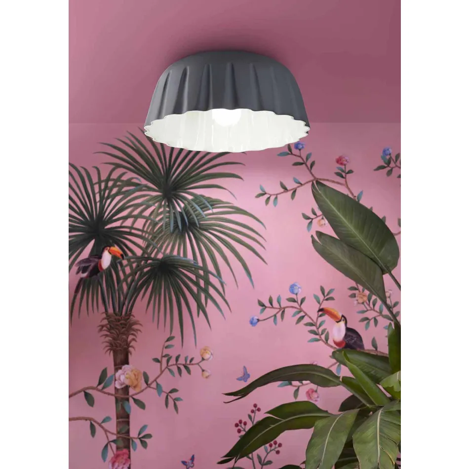 Vintage Design Ceramic Ceiling Light Made in Italy - Ferroluce Madame Grès Viadurini