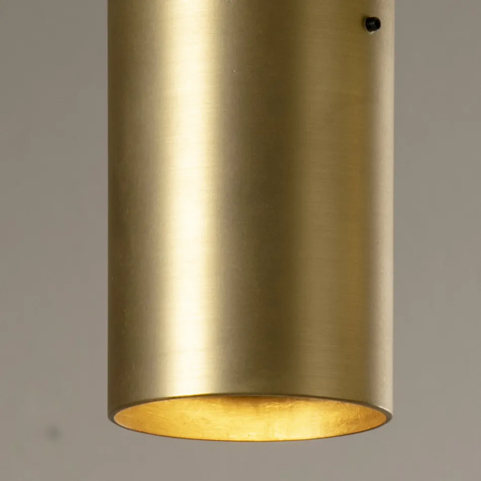 Ceiling Lamp in Ceramic and Brushed Brass Handmade in Italy - Toscot Match Viadurini
