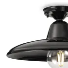 Industrial Vintage Design Black Ceramic and Iron Ceiling Lamp - Bew Viadurini