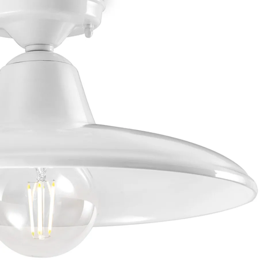 Industrial Vintage Design Black Ceramic and Iron Ceiling Lamp - Bew Viadurini