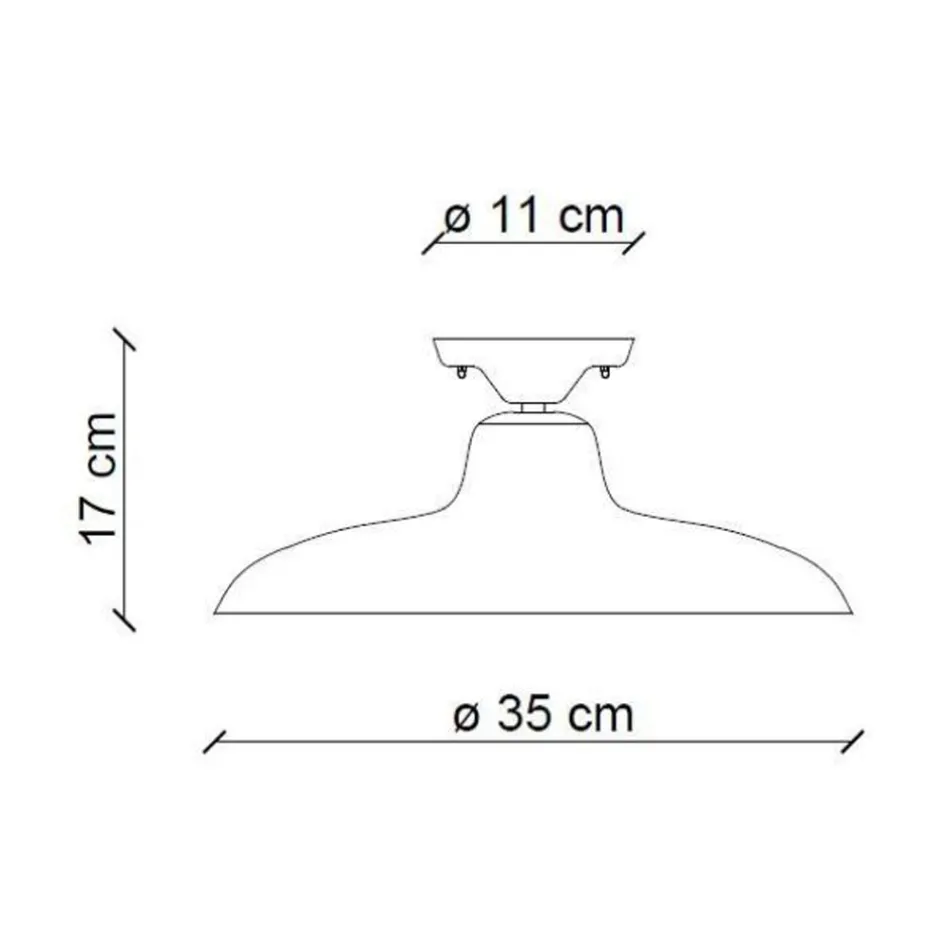 Industrial Vintage Design Black Ceramic and Iron Ceiling Lamp - Bew Viadurini