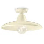 Ceiling lamp in Black or White Ceramic and Industrial Vintage Iron - Bew Viadurini