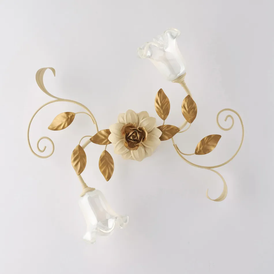 Ivory Lacquered Iron Ceiling Light Made in Italy for Interior Decor - Marrakech Viadurini