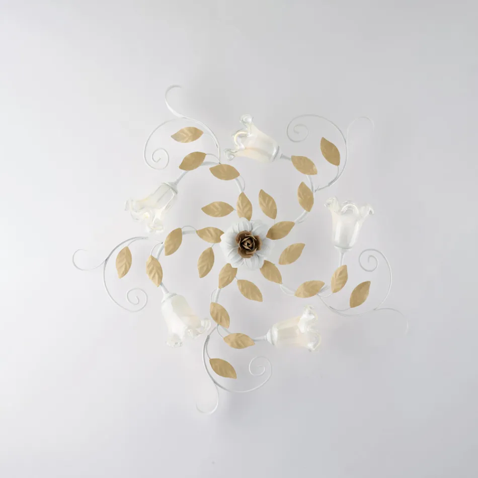 Ivory Lacquered Iron Ceiling Light Made in Italy for Interior Decor - Marrakech Viadurini