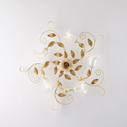 Ivory Lacquered Iron Ceiling Light Made in Italy for Interior Decor - Marrakech Viadurini