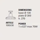 Ceiling lamp in Tuscan majolica and brass, 30 cm, Rossi - Toscot Viadurini