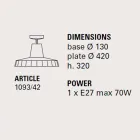 Ceiling lamp in Tuscan majolica and brass, 42 cm, Rossi - Toscot Viadurini