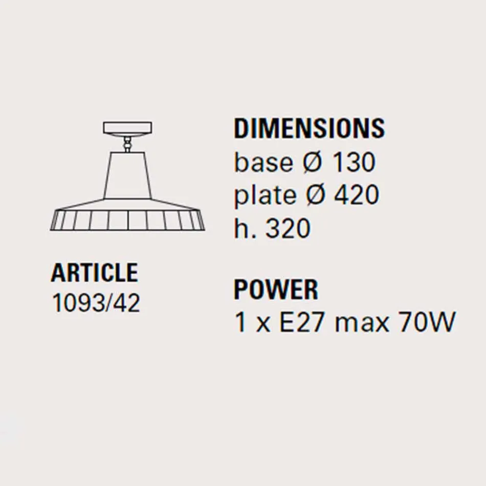 Ceiling lamp in Tuscan majolica and brass, 42 cm, Rossi - Toscot Viadurini