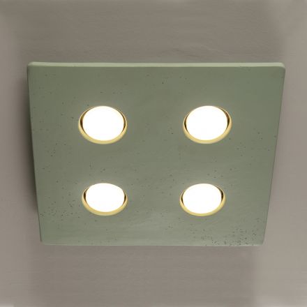 Glazed Tuscan Majolica Ceiling Lamp Made in Italy - Toscot Vivaldi Viadurini